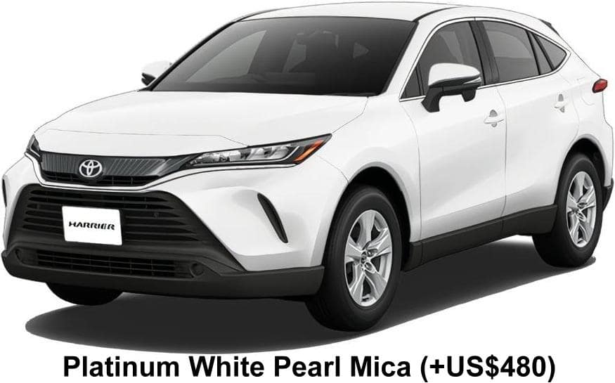 New Toyota Harrier body color: Platinum White Pearl Mica (+US$480)