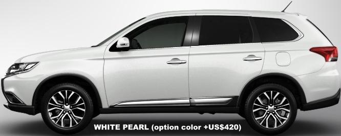 New Mitsubishi Outlander Body color: White Pearl (option color: + US$ 420)