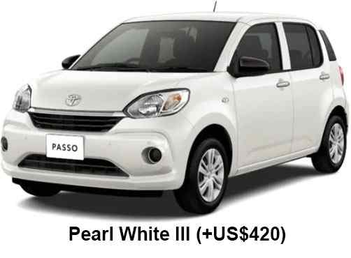 Toyota Passo Color: Pearl White