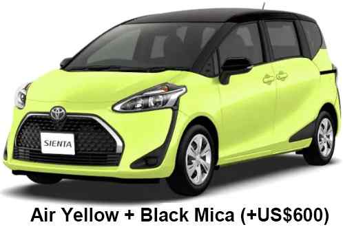 Toyota Sienta Hybrid Color: Air Yellow Black Mica