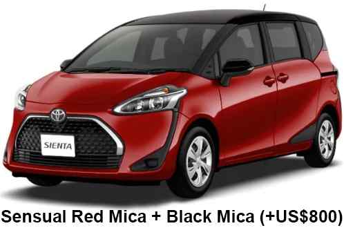 Toyota Sienta Hybrid Color: Sensual Red Mica Black Mica