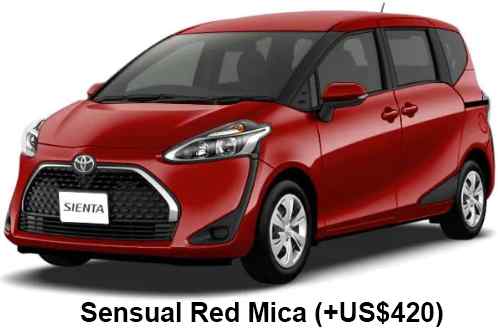 Toyota Sienta Hybrid Color: Sensual Red Mica