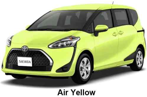 Toyota Sienta Color: Air Yellow 
