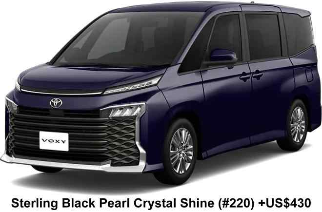 New Toyota Voxy Hybrid body color: STERLING BLACK PEARL CRYSTAL SHINE (Color No. 220) OPTION COLOR +US$ 430